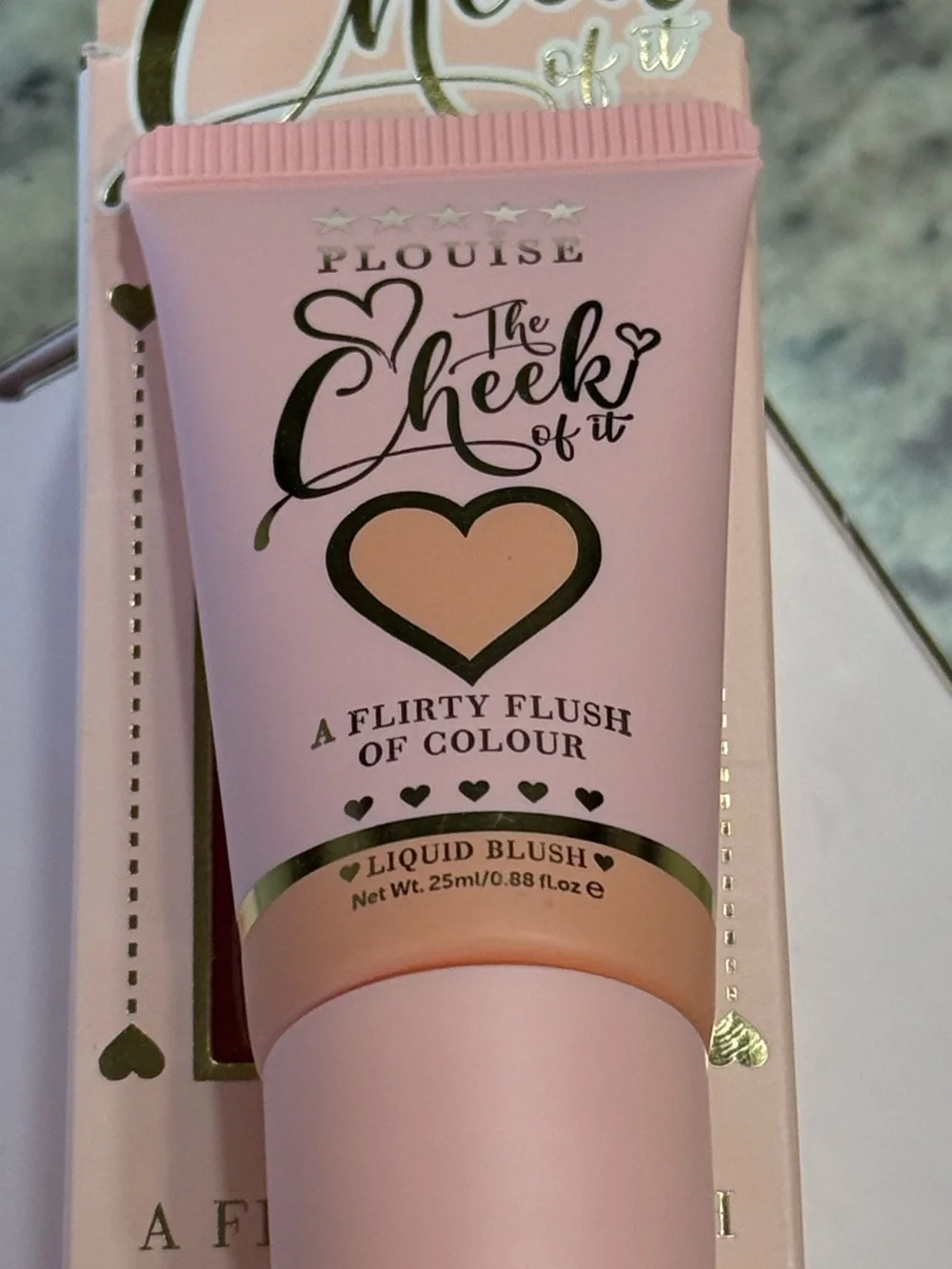 P. Louise  The Cheek of It Liquid Blush - Ballet Slipper.  See pics. Box Bent.